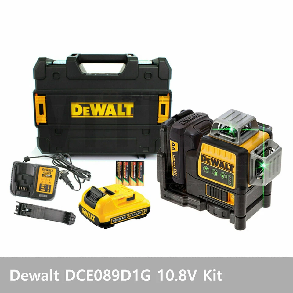 [DeWALT] DCE089D1G Self Levelling Cross Line Laser 10.8V Green Beam x3 360° - Image 1 of 2