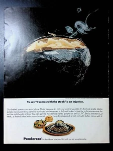 Druckanzeige 60er Jahre Ponderosa Steakhouse Backkartoffel Western Cut Steak - Bild 1 von 1
