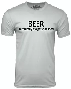 Lustiges T-Shirt Bier technisch eine vegetarische Mahlzeit veganer Humor Shirt - Bild 1 von 3