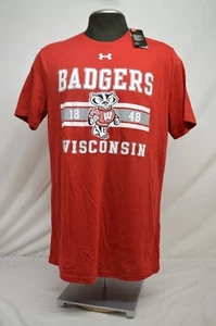 New Under Armour Wisconsin Badgers 1848 T-Shirt Men's SIZE LARGE - Picture 1 of 6