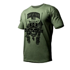 Kampf T-Shirt Militär Infanterie 50 Kaliber Maschinengewehr Veteran T-Shirt - Bild 1 von 1