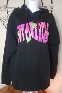 Harry Styles Hoodie Sz S Treat People With Kindness Pink/Green Neon Puffy Logo - Picture 1 of 7