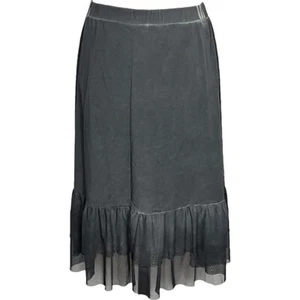 LUUKAA Falda Jersey con Malla Volantes Dobladillo Talla 46 (5) Gris - Imagen 1 de 2