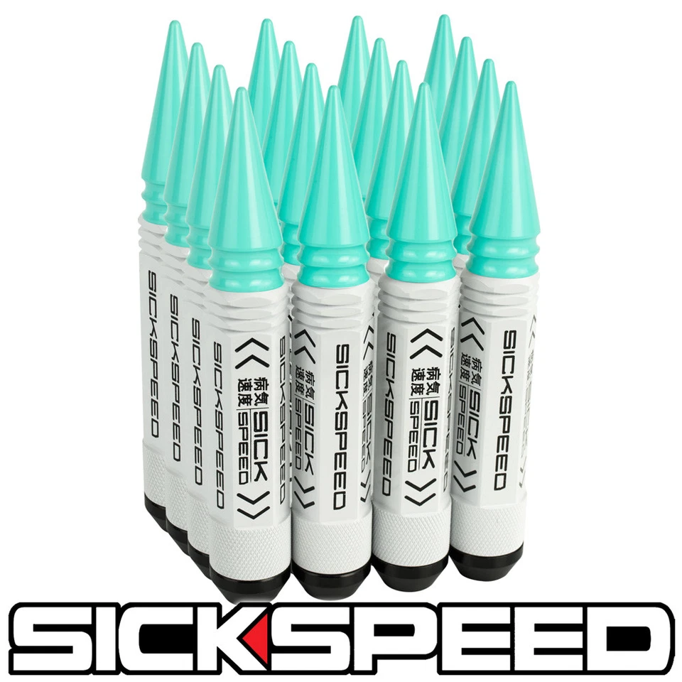 SICKSPEED 16 PIEZAS BLANCO 5 1/2" LARGO VERDE MENTA TUERCAS DE ACERO CON PÚAS 1/2X20 N30 Foto 1 de 1