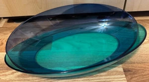 Tupperware Sheerly Elegant Green and Blue oval acrylic serving tray / 5375A-2 - Picture 1 of 1