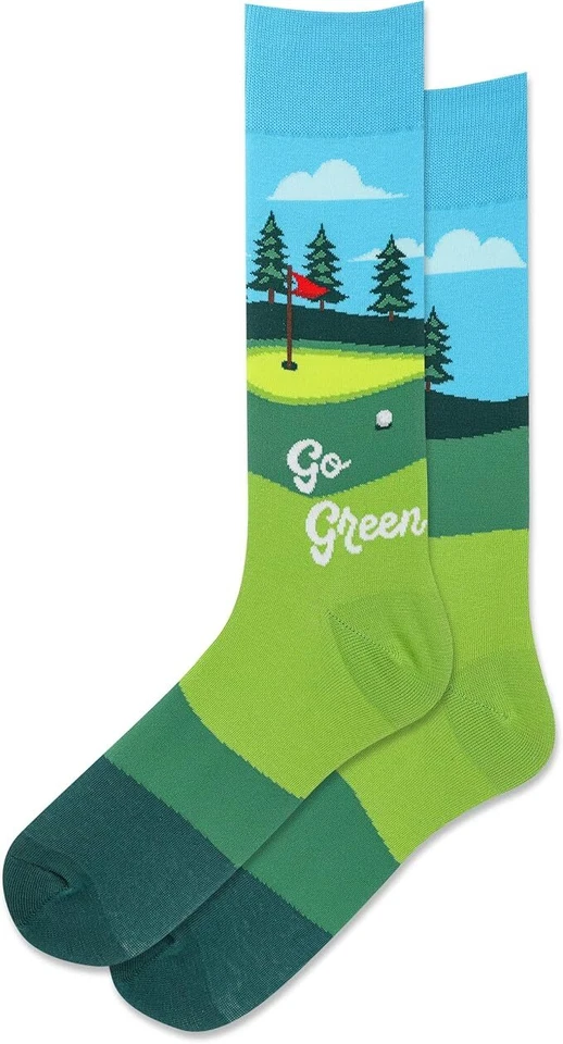 Hot Sox Men's Go Green Crew Socks 1 Pair, Green, Men's 10-13 Shoe - Image 1 of 1