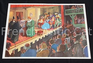 U897 Affiche scolaire vintage Colbert Comédie de Molière Rossignol école 76*56cm - Picture 1 of 2