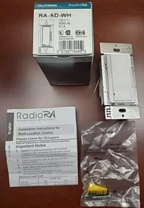 Lutron RA-AD-WH RadioRA Accessorio Interruttore Dimmer 8,3 Ampere, Bianco Scatola Aperta - Foto 1 di 2