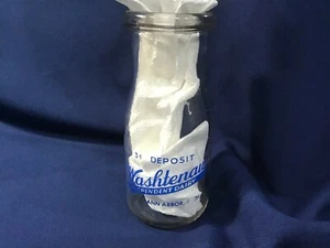 Washtenaw Dairy of Ann Arbor Michigan Pyro halbes Pint Glas Milchflasche 3 Cent - Bild 1 von 5