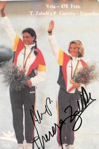 Tarjeta Olímpica Barcelona 1992 #48 T Zabell & P Guerra Vela España Medalla de Oro  - Imagen 1 de 2