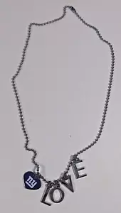 Collana New York Giants 10in Touch Alyssa Milano Love Cuore Calcio NFL Argento - Foto 1 di 3