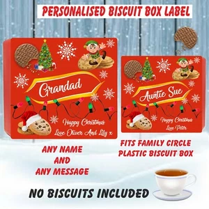 Personalised Biscuit LABEL ONLY for Family Circle Christmas gift - Picture 1 of 3