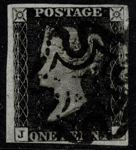 1840 1d Black Pl 9 JA 4m Ex Large Gold Collection Very Fine Used Cat. £625.00 - Picture 1 of 1