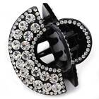 Black Hair Claw Jaw Pin Butterfly Clip Clamp Clear Pave Rhinestones Styling h32