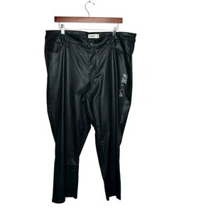 New Edgely Womens Size 20W Black Edegly Slim Ankle Pleather Pants - Picture 1 of 6