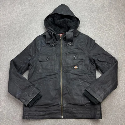 Dickies 夹克女式大号黑色 Chore 帆布活动派克大衣工作服连帽女士* — 第 1/4 张图片