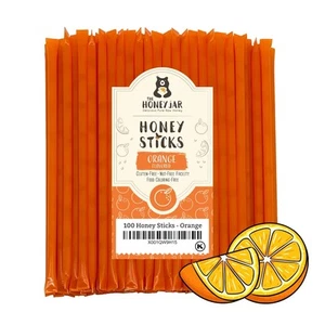 The Honey Jar Orange Flavored Sticks - Pure 100 Count (Pack of 1) - Picture 1 of 3
