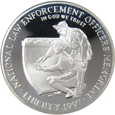 National Law Enforcement Commemorative 1997 P Proof Silver $1 Coin - Image 1 of 2