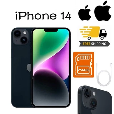 NUOVO Apple iPhone 14 - 256GB - Mezzanotte (Sbloccato) ✔️Originale ✔️Sigillato - Immagine 1 di 4