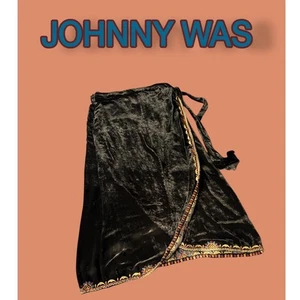 Johnny Was XL Naomi Velvet Wrap Skirt Embroidered Bohemian Festival Party - Picture 1 of 7