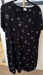 Cómodo camisón de algodón con cuello en V negro Soma XXL - Imagen 1 de 3