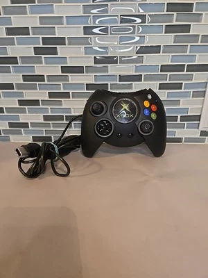 Controlador Xbox Duke original OEM con cable separador probado funciona negro Foto 1 de 4