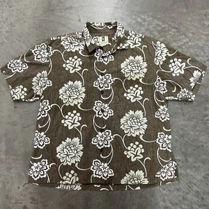 Kahala camicia uomo XXXL 3XL manica corta hawaiana abbottonata marrone - Foto 1 di 3