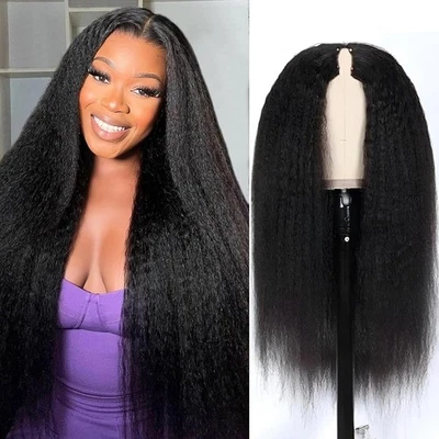 yaki  V Part Wig Human Hair Upgrade U Part Wig Human Hair Wigs for Black Women - Image 1 of 4