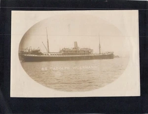 C8708ski Transport Ship SS Adolph Woermann c1920 vintage postcard - Picture 1 of 2