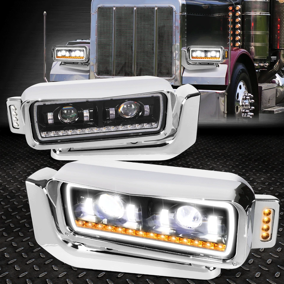 PARA 81-21 PETERBILT 359 379 389 SEÑAL SECUENCIAL LED DRL PROYECTOR FAROS Foto 1 de 4