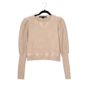 VERONICA BEARD Analeigh Sweatshirt Sand Long Puff Sleeve Pullover Women's XS - Picture 1 of 16