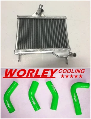 Aluminum Radiator+Hose FOR Yamaha RZ350 RD350 RD250 1984-1985 GREEN 84 85 Foto 1 de 4