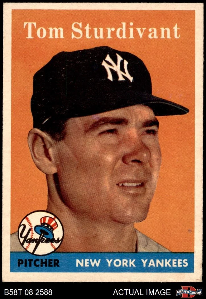 1958 Topps #127 Tom Sturdivant Yankees 5.5 - EX+ - Image 1 of 1