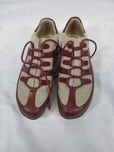 Tsubo Driving Athletic Walking Sneaker Schuhe Damen 9 M EU 39 Rot Beige Leder - Bild 1 von 8