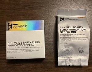 NIB It Cosmetics CC+VEIL Beauty Fluid Foundation Tan SPF 50+ AND REFILL - Picture 1 of 6