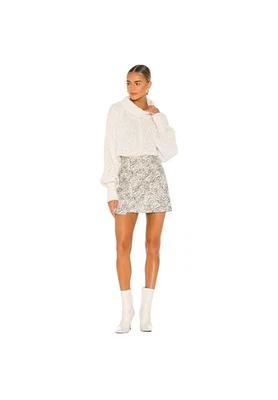 FREE PEOPLE Falda Falsa Estampado Leopardo Imitación Cuero Combo Ligero Talla 12 Foto 1 de 4