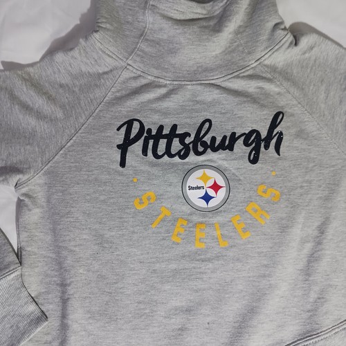 VETEMENTS Felpa con cappuccio Steelers NFL Team Apparel ragazza grande grigia pullover nuova con etichetta
