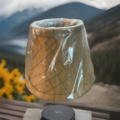 NOVO Pequeno Clipe no Abajur Abajur Dourado com Linhas de Diamante Azul Tecido 4"x5"x3" Deco - Imagem 1 de 4