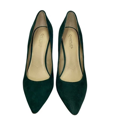 Tacones de aguja Charles by Charles David de gamuza punta verde para mujer talla 10M Foto 1 de 4