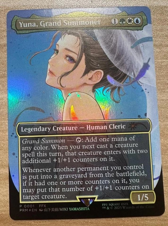 MTG Yuna, Grand Summoner NM EN Borderless Foil PROMO 0001 FINAL FANTASY EDH - Image 1 of 1