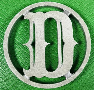 Vtg MCM 60's Aluminum Screen Storm Door 6" Letter Monogram Emblem "D" Initial - Picture 1 of 5