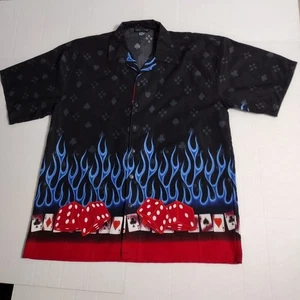 Camisa De Colección Oscar Misa Para Hombre XL Las Vegas Rockabilly Llama Dados Tarjetas Y2K - Imagen 1 de 23