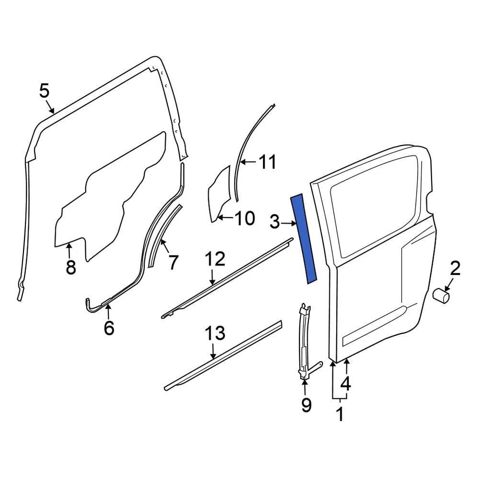For Nissan Xterra 2005-2015 Nissan 82819EA000 Rear Left Black Out Tape Foto 1 de 1