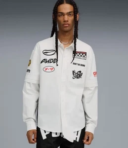 Camisa con botones ASAP ROCKY X PUMA Pit Crew en capas talla M nueva con etiquetas precio de venta sugerido por el fabricante $170 - Imagen 1 de 11