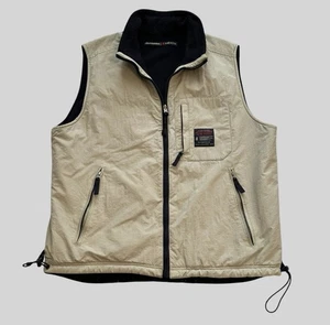 Abercrombie And Fitch Vest Mens XL Beige Nylon Fleece Lined Full Zip Outdoors - Picture 1 of 12