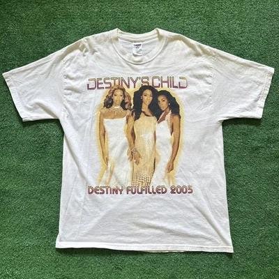 Vintage Destiny’s Child Tour Shirt Men’s XL White Double Sided Beyoncé Grail Rap - image 1 of 4
