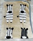 Lambs & Ivy Signature Zebra Baby Blanket 30 X 38” Tan HTF Rare Boys 2016