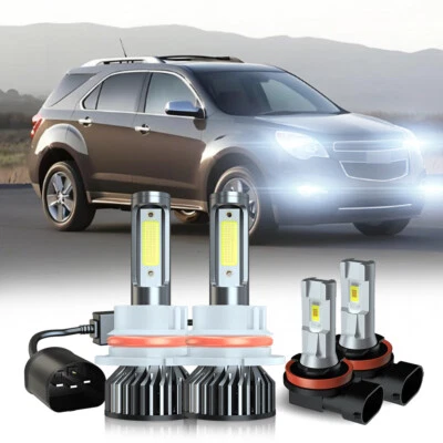 For Chevrolet Equinox 2005-2009 Pair LED Headlight Hi/Lo Beam + Fog Light Bulbs - Image 1 of 4