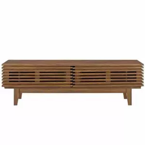MODWAY TV Stand Fits-TVs-Up 60-66" Adjustable Shelves Render Walnut Wood - Picture 1 of 8