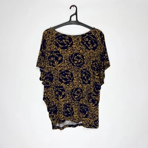 Blusa Top Camiseta Manga Corta Estampado Floral Azul Marino Mujer Marimekko Talla XL - Imagen 1 de 20